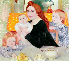 Grand portrait de famille en bleu et jaune, 1902